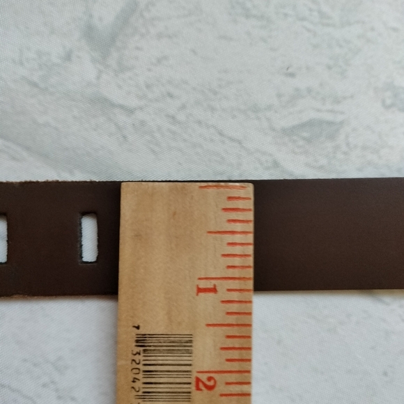 Brazilian Leather Belt Unisex Size Large Silver Metal Buckle Brown Western Boho - Picture 4 of 8